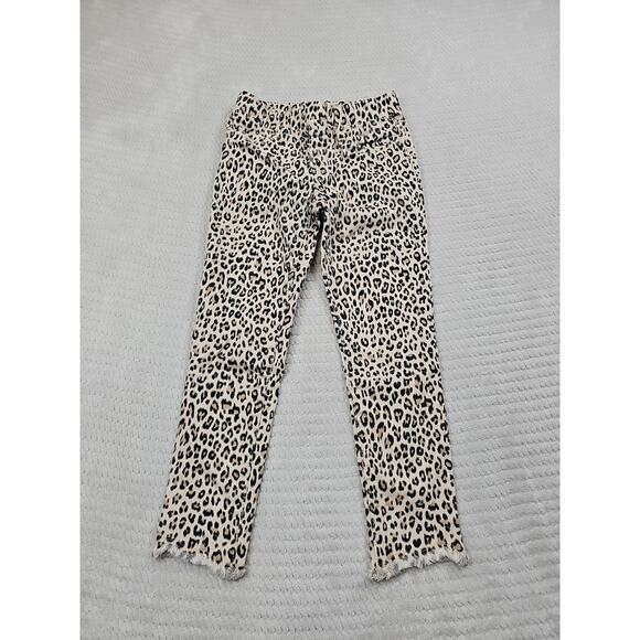 Gap Kids Jeans Girls 8 Stretch Jegging Ankle Animal Print Raw Hem - Picture 1 of 7